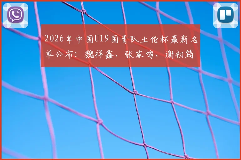 2026年中国U19国青队土伦杯最新名单公布：魏祥鑫、张家鸣、谢初筠领衔出战，附球员位置解析与赛事前瞻
